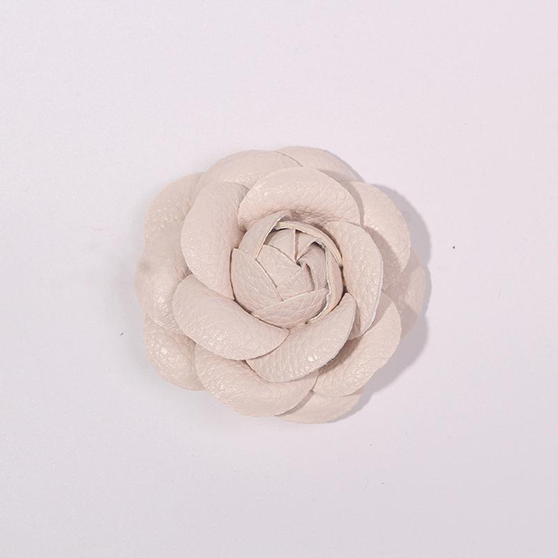 Leather Camellia Brooches For Women Elegant Big Flower Pins Scarf Buckle  Jewelry Coat Accessories Brooch
