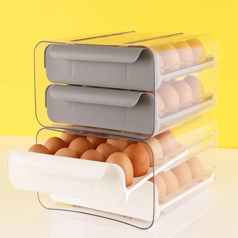 J1UL1N Drawer Type Egg Storage Box Refrigerator Fresh Keeping Egg Finishing Artifact Kitchen Thickened Large Capacity