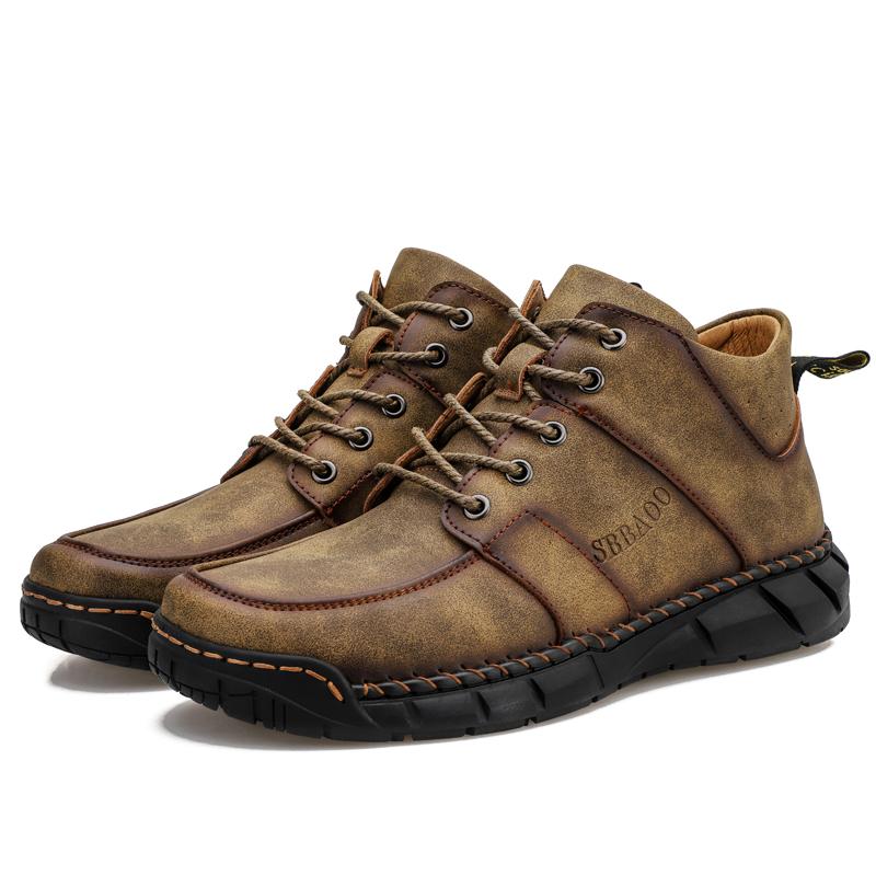 Newest Men'S Geunine Leather Suede Shoes Men Boots Fashion Mens Ankle Boots Casual Hiking Shoes Autumn Comfortable Outdoor Man Boot