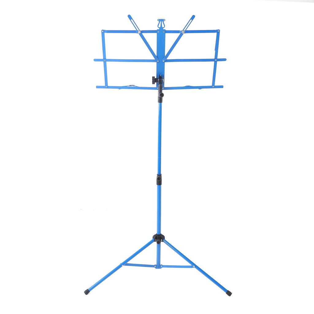 Malý hudební stojan Kovová přenosná police Snadná montáž Zvedací sklopný nastavitelný stojan pro rodinné použitíModrá