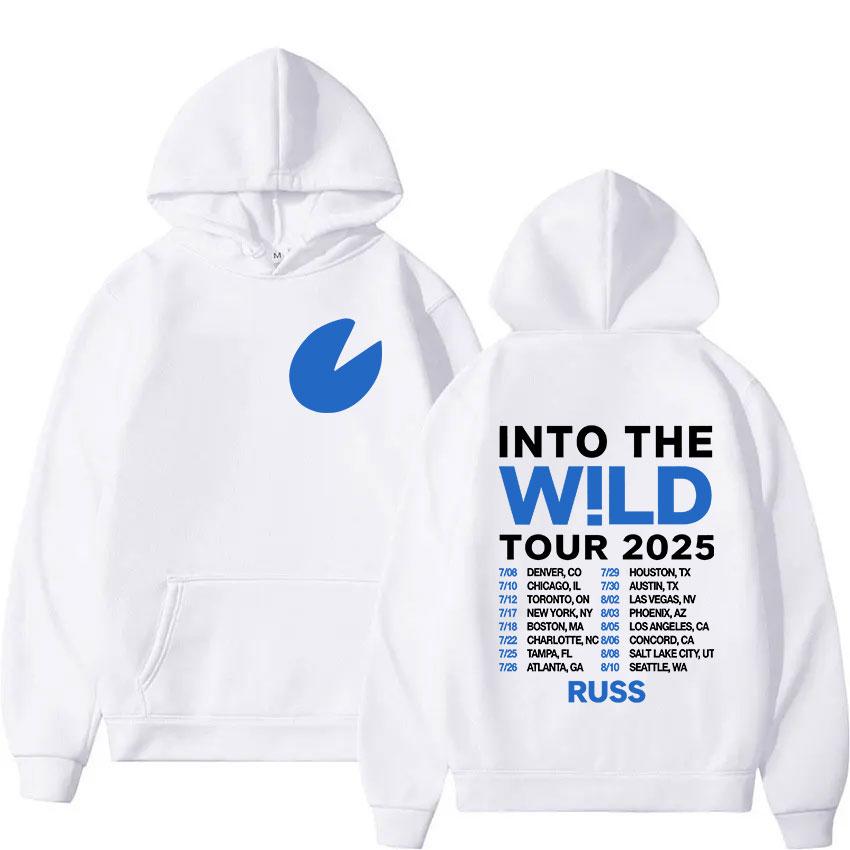 Rapper Russ Into The Wild Tour Album Hoody Men Clothing Hip Hop Oversized Sweatshirt Fashion High Quality Fleece Hoodie
