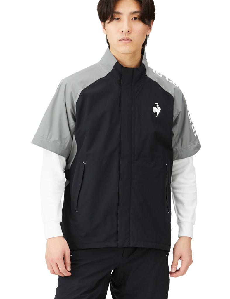 Le Coq Sportif Golf Stretch Forcer Rainwear Top and Detachable Storage Water BK00 Size LL Set, Bottoms, Sleeves, Ventilation, Pouch, Resistant,