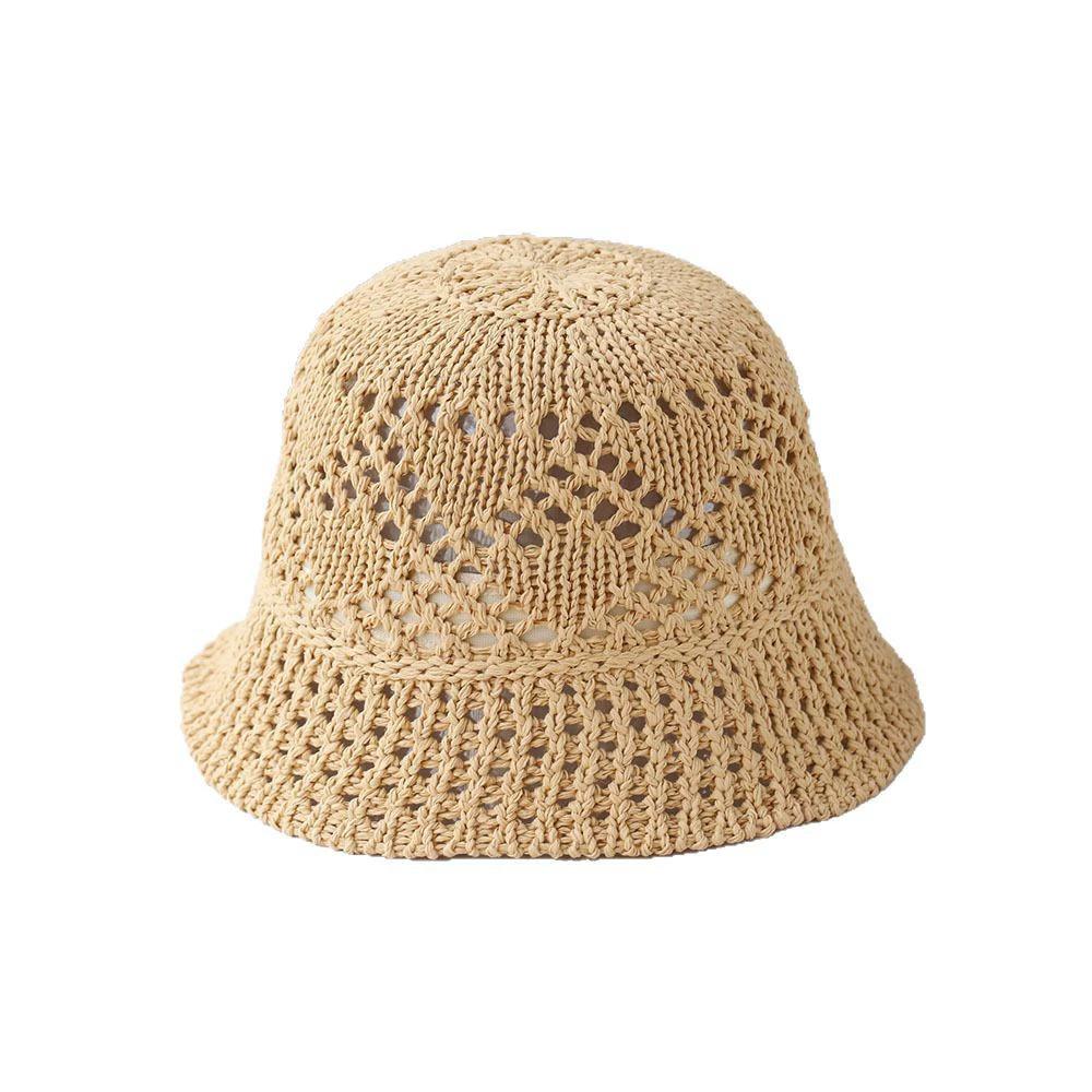Women Bucket Hat Summer Hollow Out Thin Breathable Sun Hat Female Beach Panama Cap Fold Outdoor Japanese Lesure Fishierman Cap