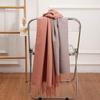 Double-Sided Women's Wool and Cashmere Scarf - Warm, Thickened Shawl for Autumn/Winter