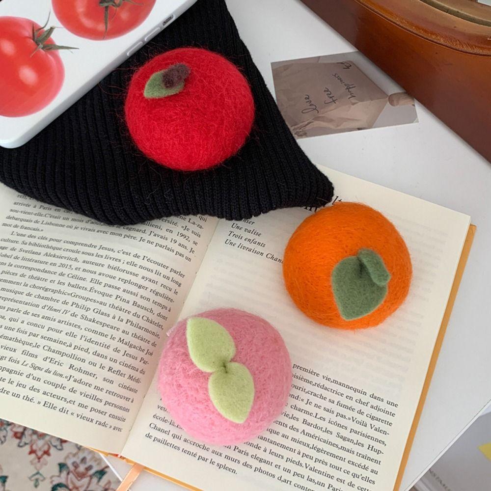 Children Hairpins Peach Woolen Fruits Hair Clips Orange Women Barrettes Simulation Food Hairpins