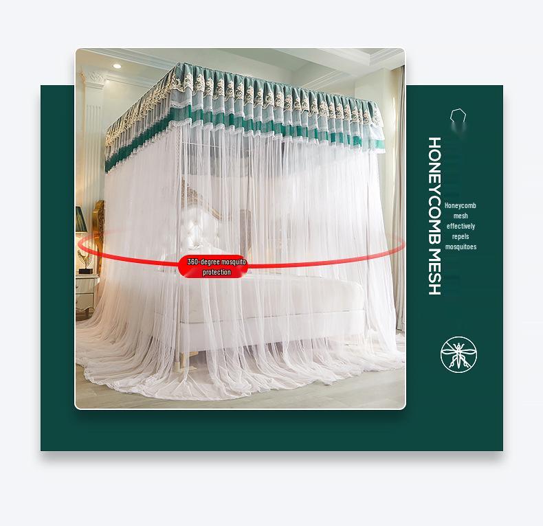 2024 Floor-Standing Double-Layer Palace Style Blackout Princess Mosquito Net with Three Doors