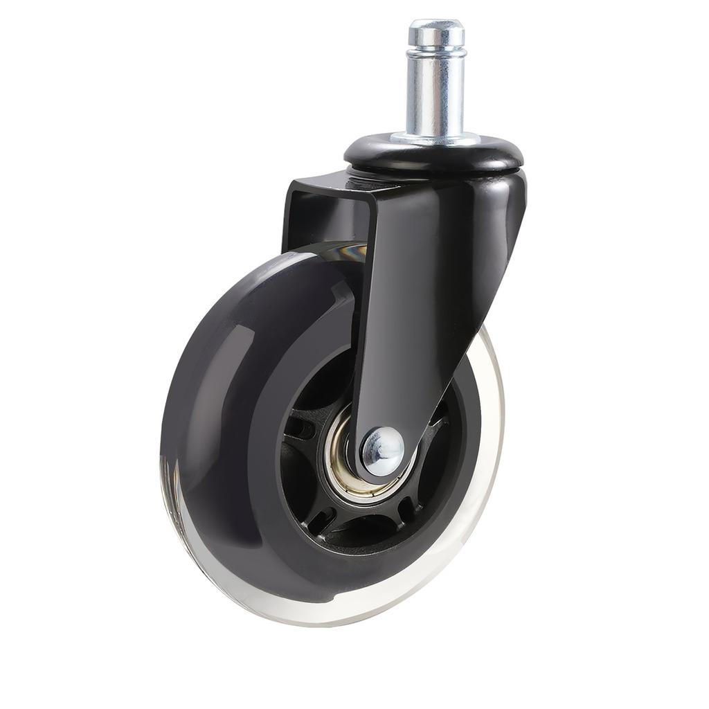 Office Chair Wheels, Set of 5, 3 inch Caster Wheels Replacement for Hardwood Floors and Carpet, Heavy Duty Computer Gaming Desk Casters with 130 lbs