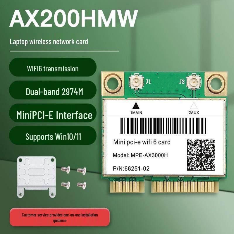 AX210 AX200 AX3000 WiFi6 Gigabit Wireless Network Card with Bluetooth 5.2 MINI PCIe