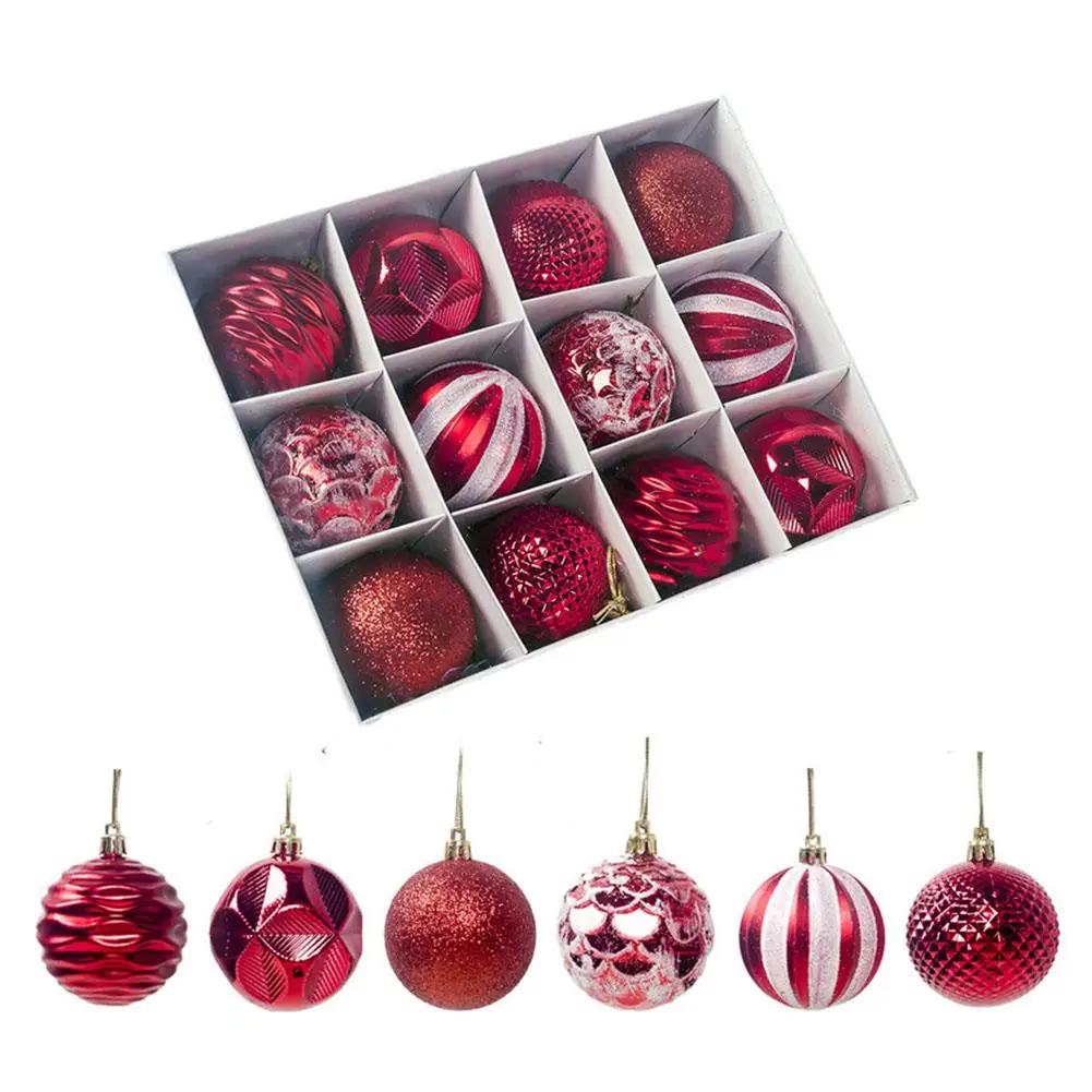 12-piece Christmas Tree Decorations 6cm Decorative Decorative Baubles Hanging Ornaments Hanging 2026 New Ornaments Christma H3D0