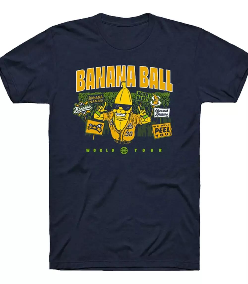 Savannah Bananas ГОРЯЧАЯ НОВАЯ темно-синяя футболка Все размеры XXXL