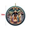 Creative Acrylic Painted Nativity Pendant Decoration Hangable Christmas Tree Ornaments Home Decor