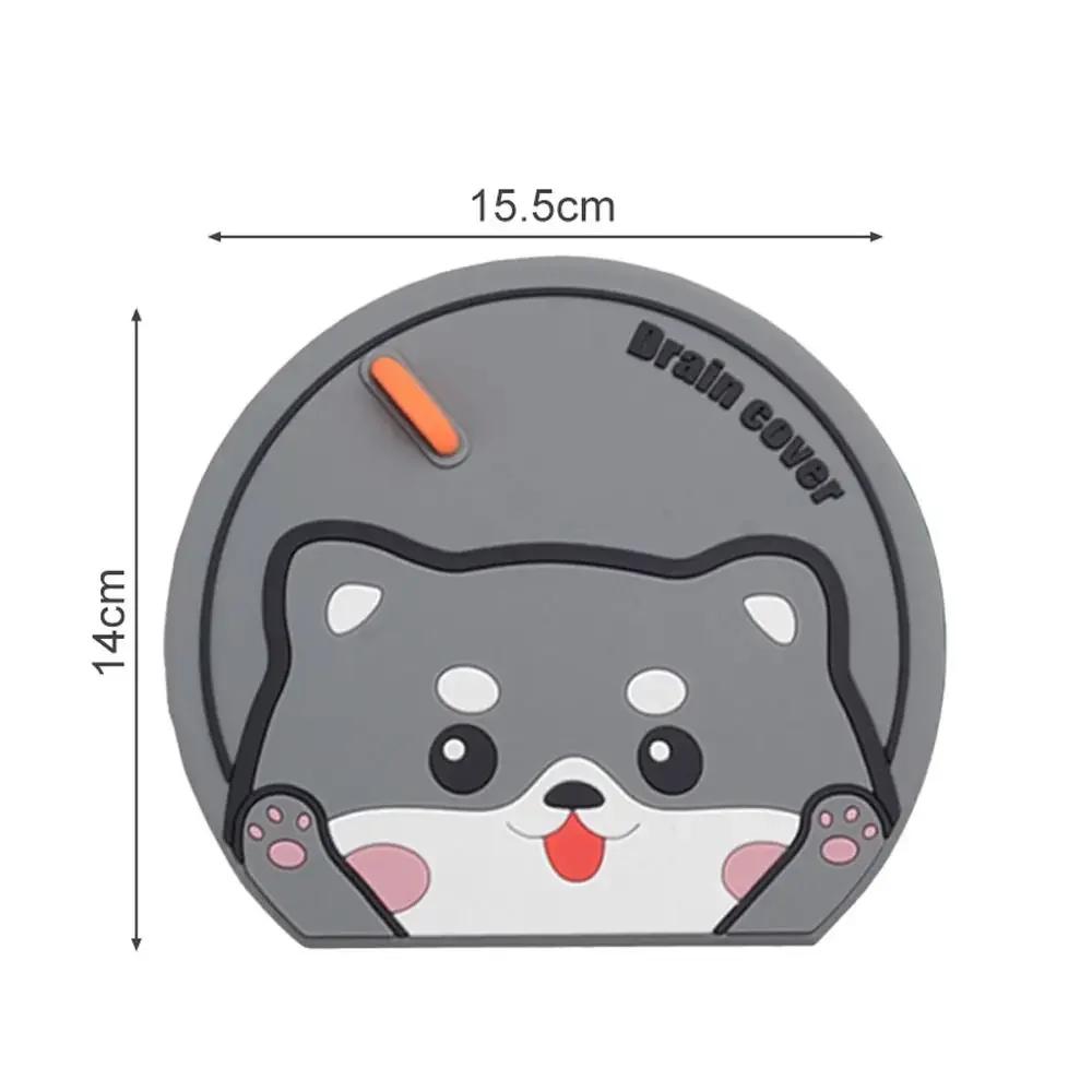 Cartoon Cat Sewer Floor Drain Cover Anti-insect Anti-blocking Sewer Sealing Silicone Mat Anti Odor Floor Drain Pad