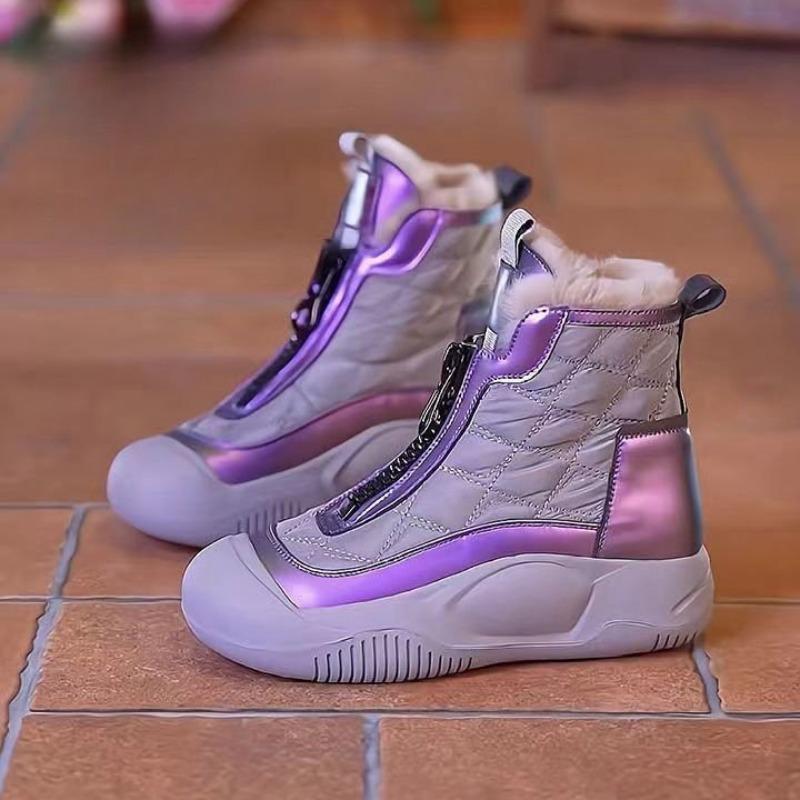 

Женские зимние сапоги, новые, зимние, бархатные, утолщенные, универсальные, в стиле ретро, на толстой подошве, увеличивающие рост, нескользящие, теплые, хлопковые сапоги для женщин 40 фиолетовый