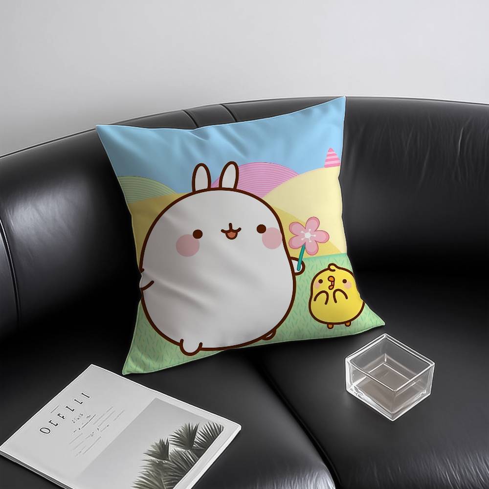 Niedlicher M-Molang Kissenbezug Anti-Hausstaubmilben Unsichtbarer Reißverschluss Sofa Bett