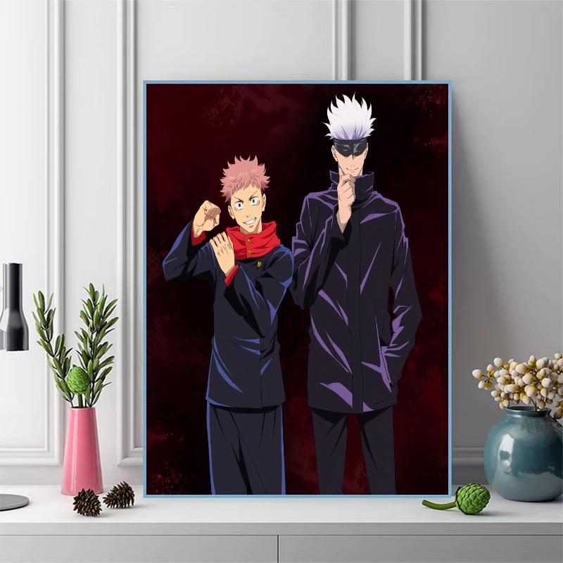 Jujutsu Kaisen Character Group Pattern 3pcs 100% Round Full Drill 5D DIY Diamond Painting Embroidery Cross Stitch Rhinestone Décor