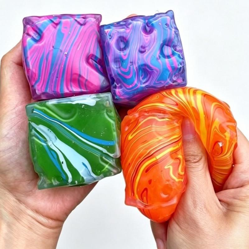 Activating Toys Squishy Cheese Cube Maltose Fidgets Toys Soft Stretchable Cheese Anti Stress Squeeze Toy Square Decompression Gifts For Friend