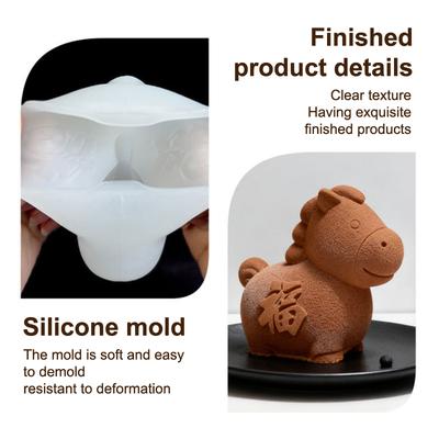 Cartoon Horse Shape Silicone Cake Mousse Mold Horse Design Stereoscopic Chinese Year Diy Decor Dessert Making Tools