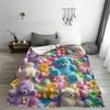 Colorful Teddy Bear Fluffy Blanket , Warm and Comfortable Throw Blanket Sofa Bed Sofa Camping Trip, the Best Gift.
