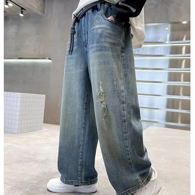 Kinderjeans Jungen Frühlingskleidung Hosen Jungenjeans Frühling und Herbst Sporthosen