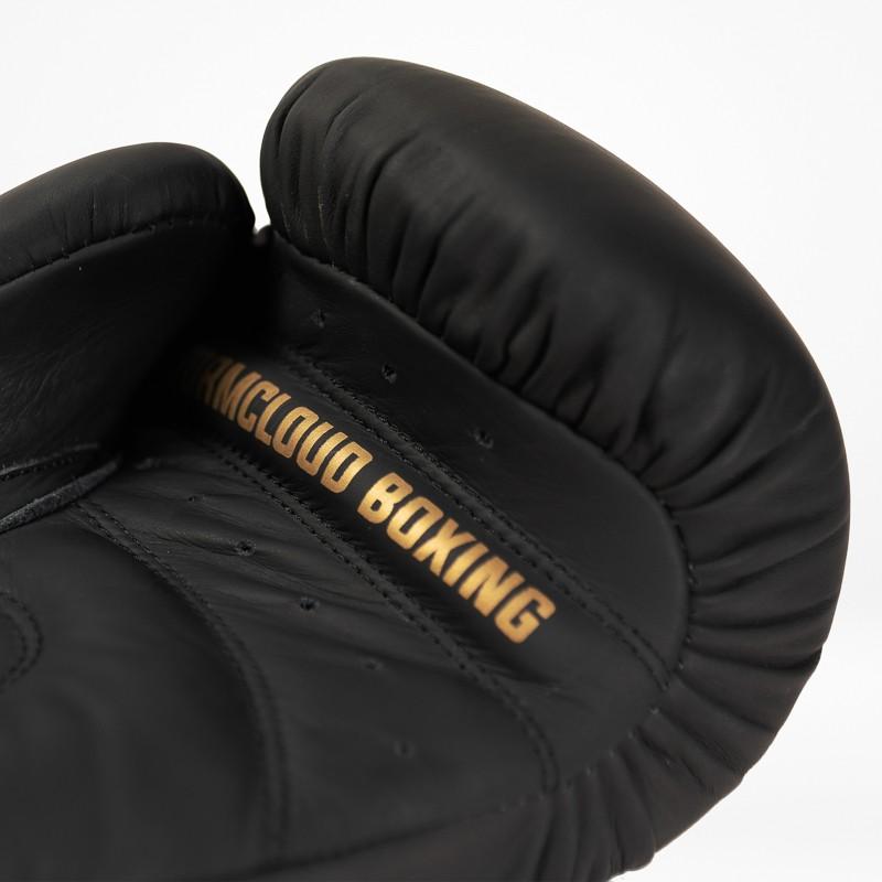 StormCloud Boxing Pro Echte Leder Boxhandschuhe Schwarz/Gold 12oz