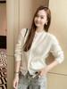 Women's Morandi Round Neck Cashmere Wool & Silk Blend Cardigan - Soft Brushed Knitwear