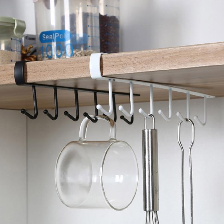 Multipurpose 6 Hook Kitchen Cup Holder Home Accessory for Cabinet and Wall Storage of Mugs and Daily Use Items