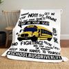 Contemporary School Bus Driver Flannel Bed Blanket, All-Season Plush Throw, Digital Print, Soft Warm, Sofa Couch Bed Office Travel, Machine Washable