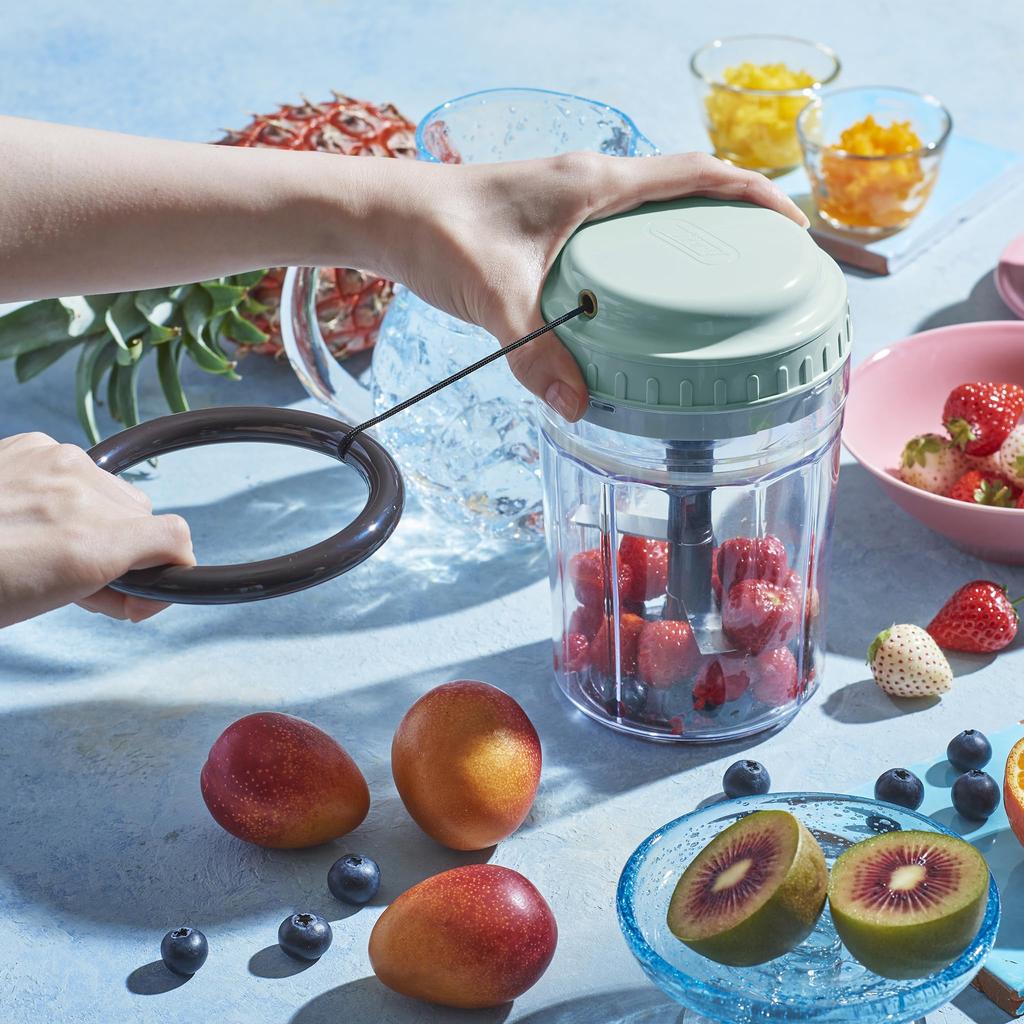 Toffy Slim Handy Manual No Power Supply Baby Includes Inner Chopper, Cutter/Blender, Required, Compact, Mincing, Whisking, Food, Drinks, Baking, Lid,
