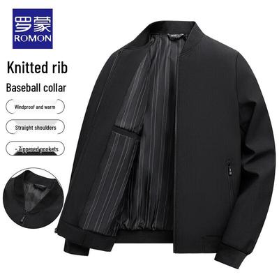 Romon Men's Baseball Collar Jacket