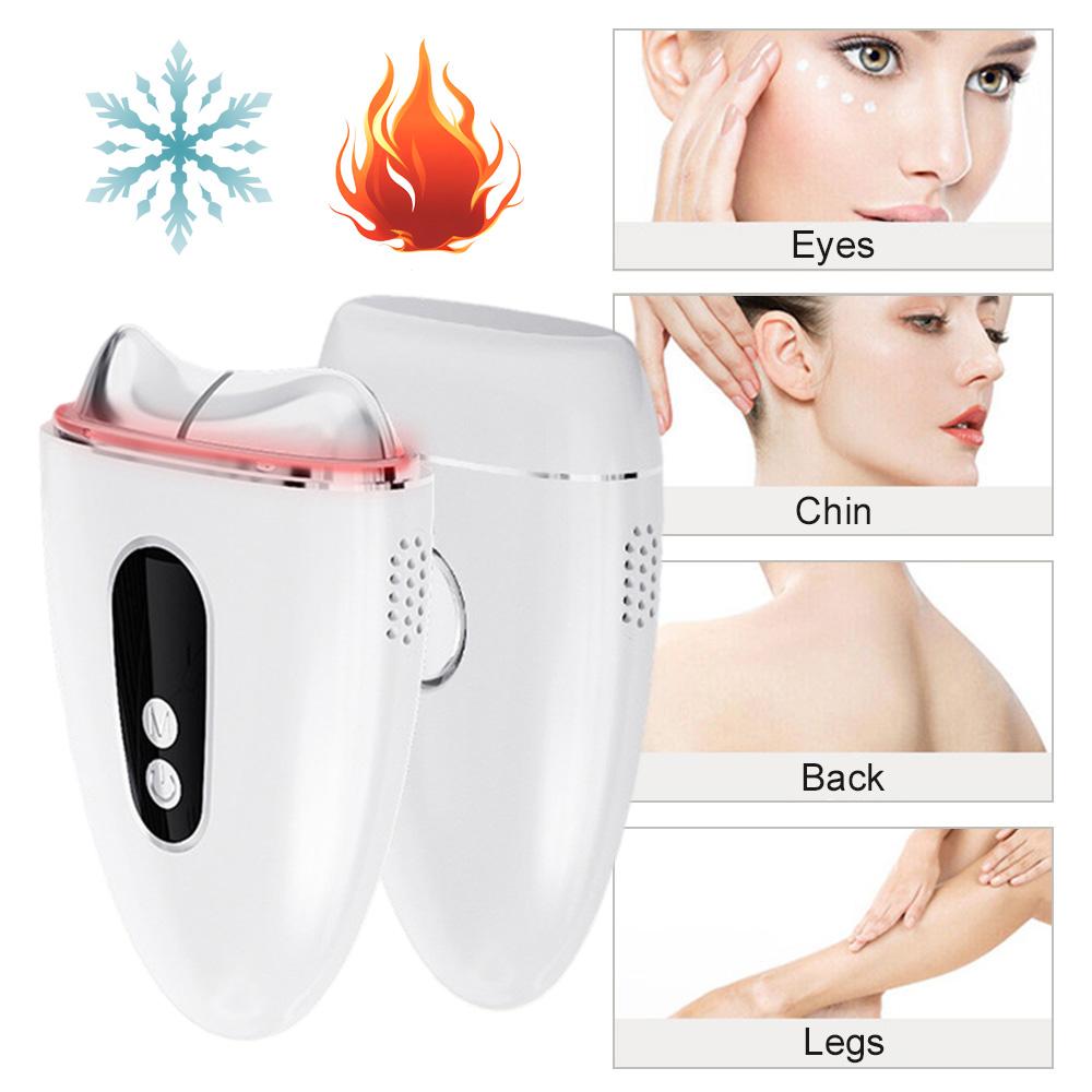 Hot Cold Facial Massager EMS Microcurrent LED Light Therapy Anti-Aging Skin Tightening Vibration Lift Rechargeable for Face Body белый