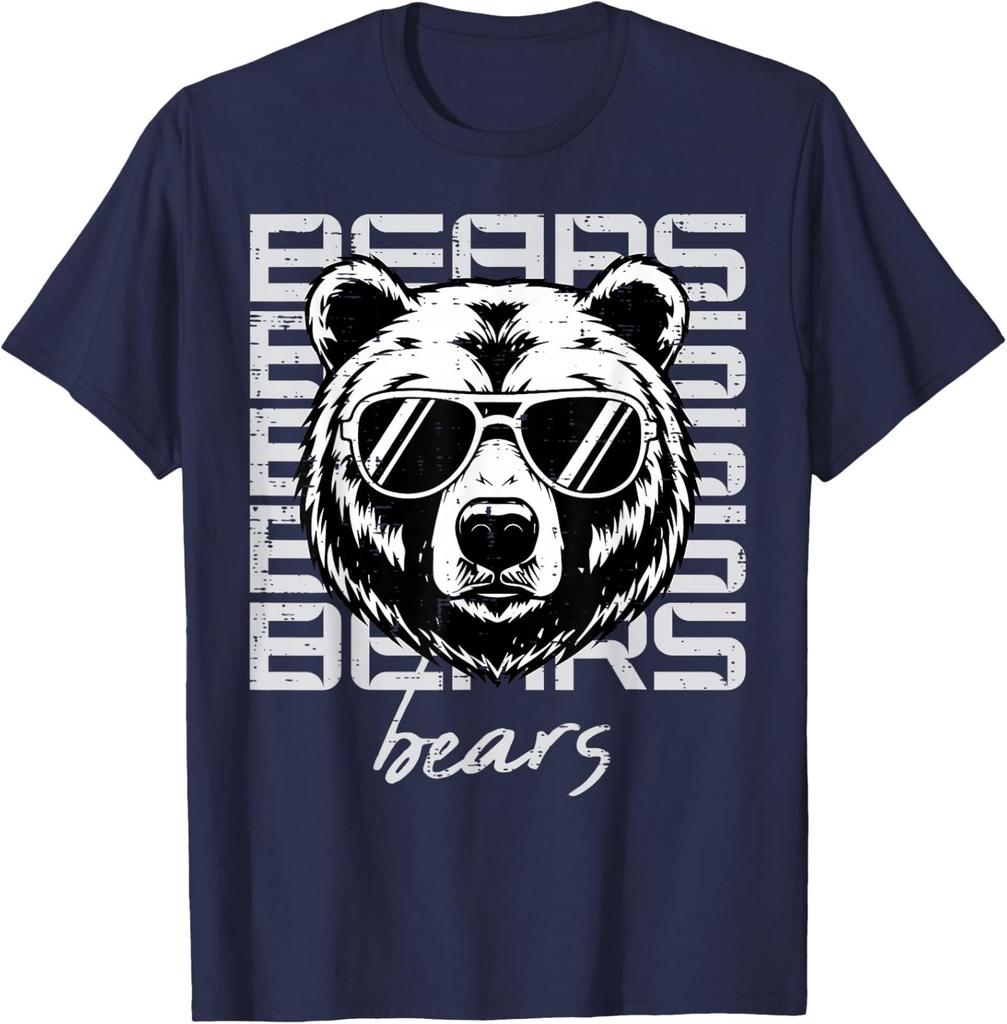 Bear Sunglasses Chicago Fans Sports Graphic Unisex T-Shirt