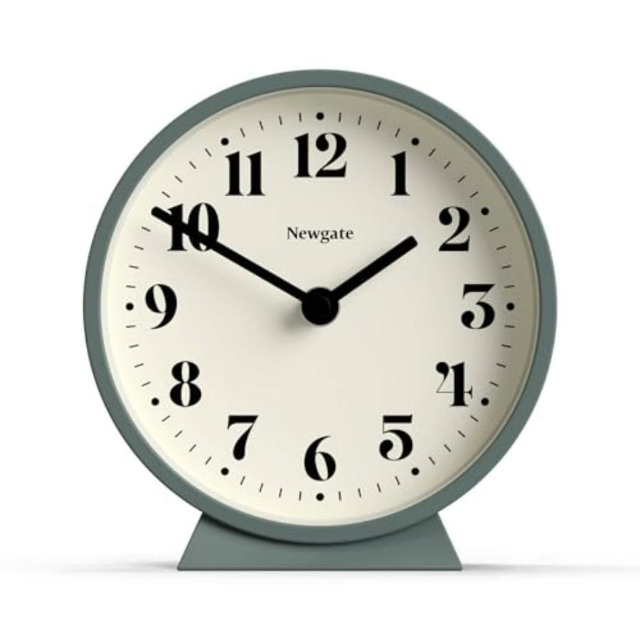 

Theatre Mantel Clock Modern Classic Round Design Asparagus Green Contemporary Style for Desk Table Shelf or Bedside зелёный