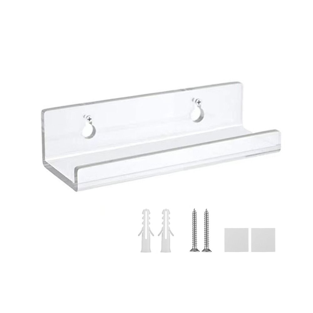 Clear Vinyl Record Shelf Wall Mount Acrylic Floating Shelves for Books  Bedroom