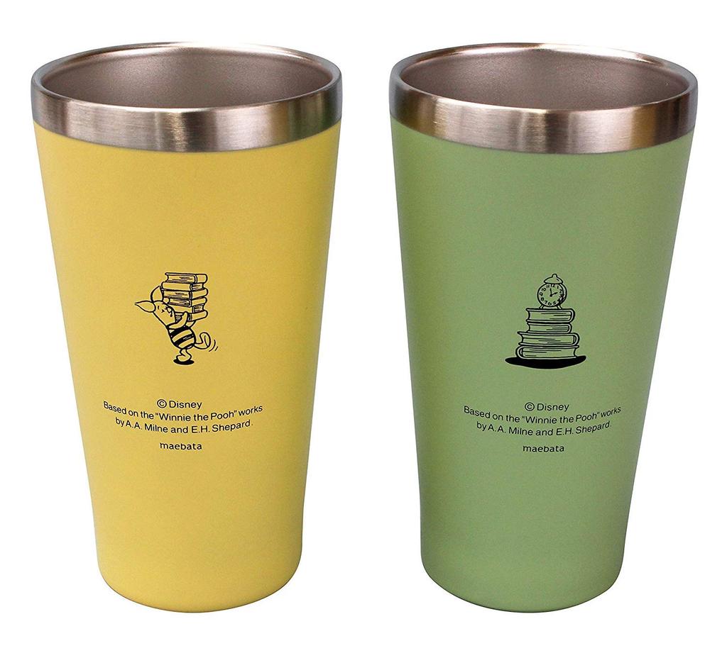 Kintoen Beer Glass Disney Pair Metal Thermo Tumbler Flower Poo 51776