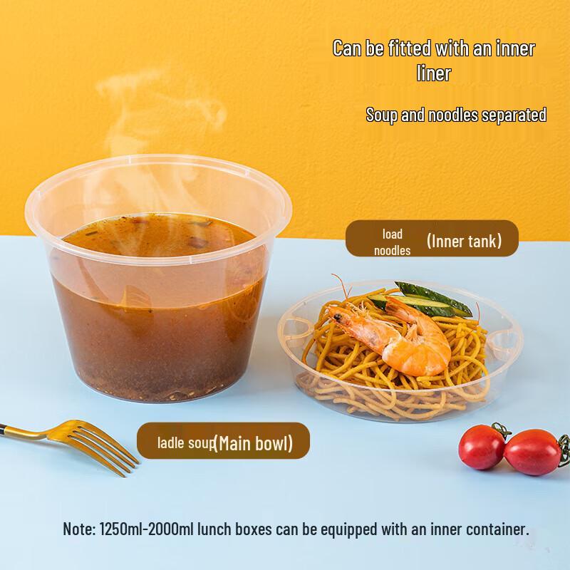 1500ml Disposable Round PP Takeout Container