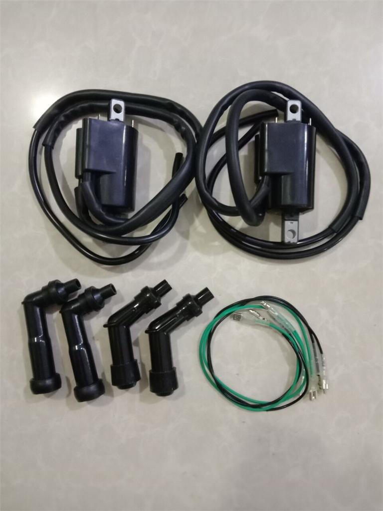 2Set For Honda Motorcycle CB350F CB400F CB550F CB500 CB550K Ignition Coil W/ Cap