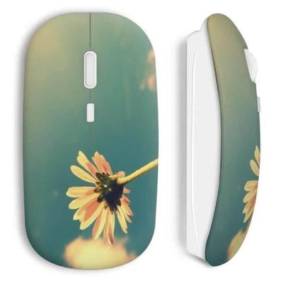 Wireless Mouse - MANIACASE - Yellow Flowers - USB Wifi - Compatible Mac and PC - Yellow Color