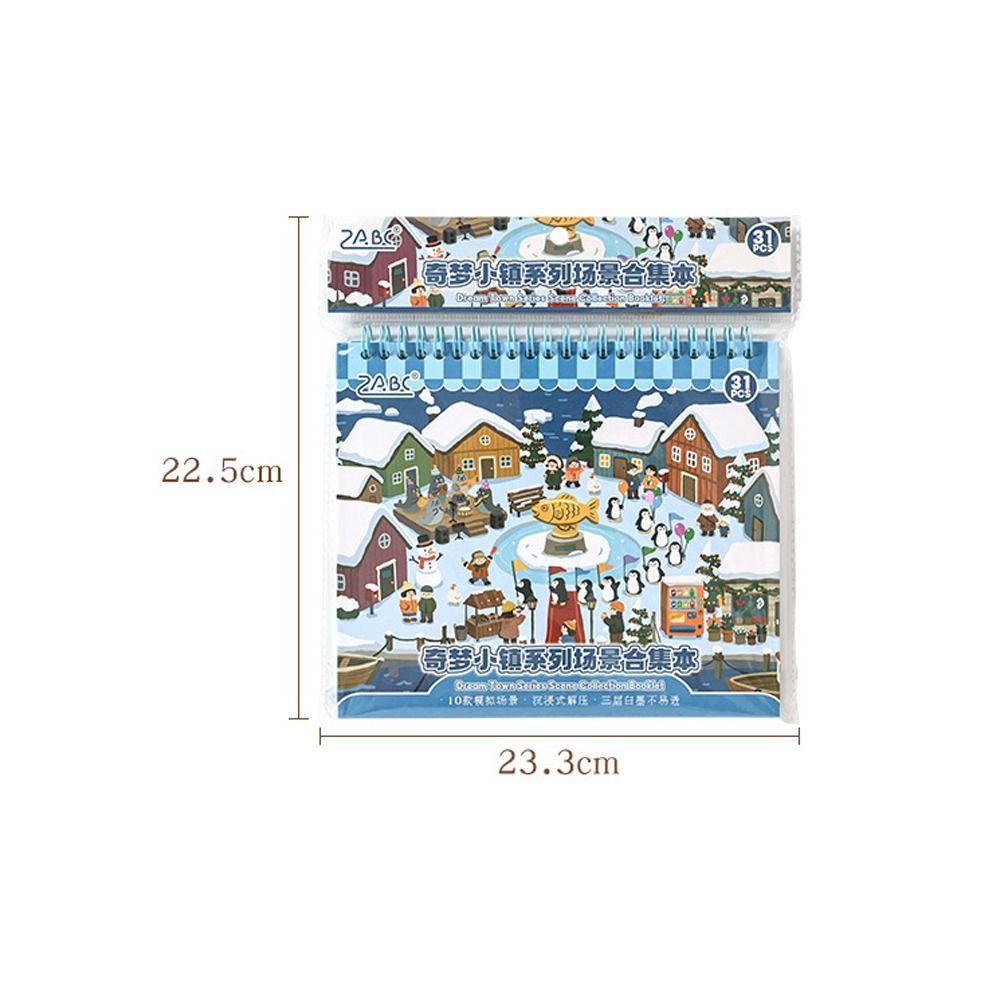 Kawaii Design 3D Scenery Stickers Spiral Bound Miniature Scene Sticker  Journal Supplies