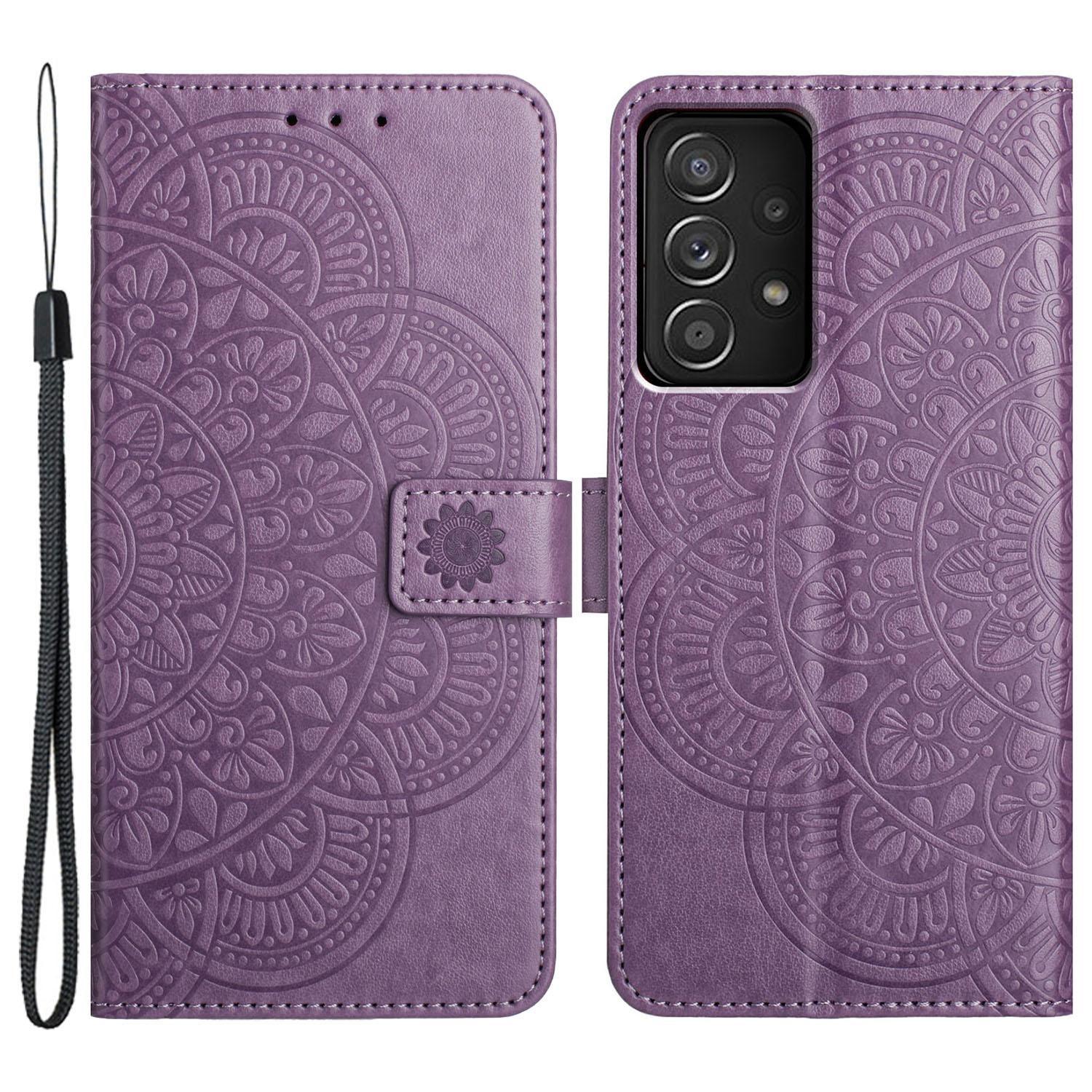 

Для Samsung Galaxy A73 5G кожаный чехол держатель для карт подставка кошелек чехол для телефона Purple