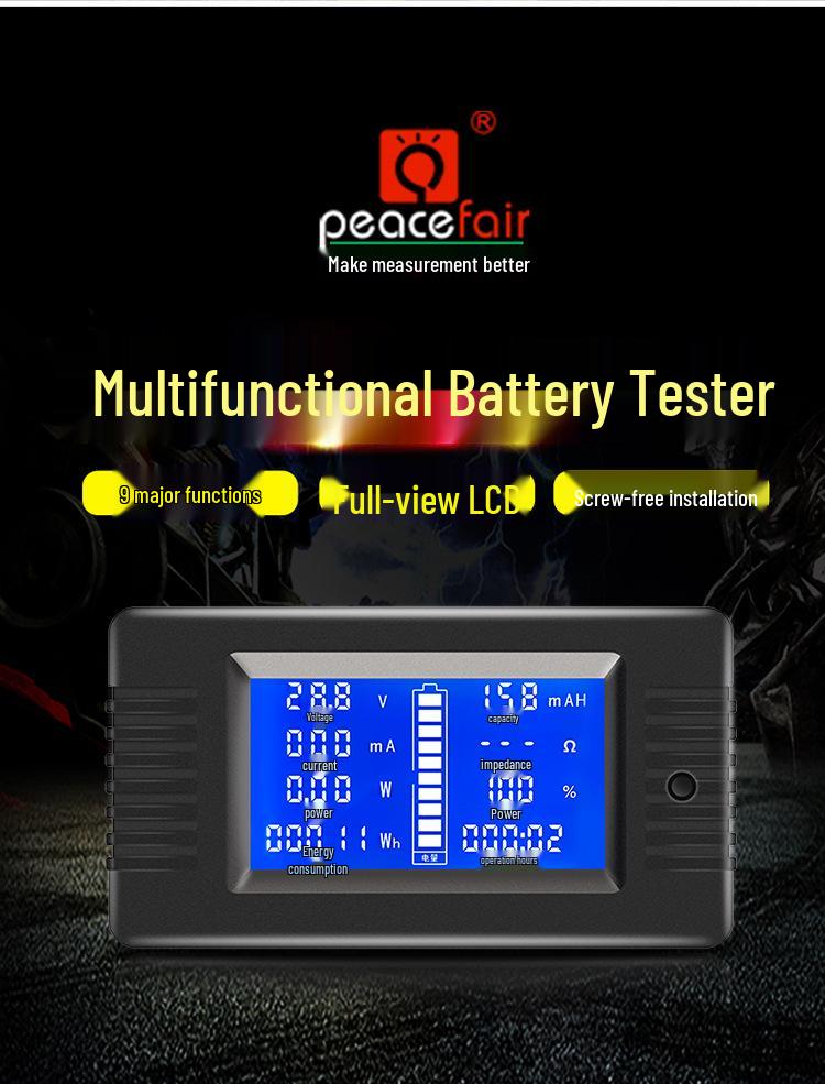PZEM013/015 Battery Tester: Voltage, Current, Power, Capacity, Internal Resistance, Remaining Power Meter
