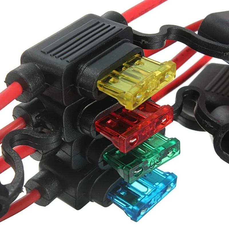 50/100/120 Pcs Car Truck Medium Blade Fuses 2A-40A10 Types Car Fuse Assortment Mixed Motorcycle Circuit Fuse With Box