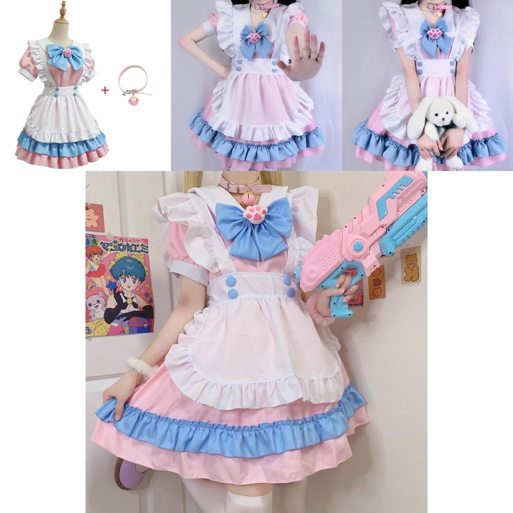 Charmantes und Elegantes Lolita-Kleid Maid-Uniform Outfit Mit Polster und Schürze