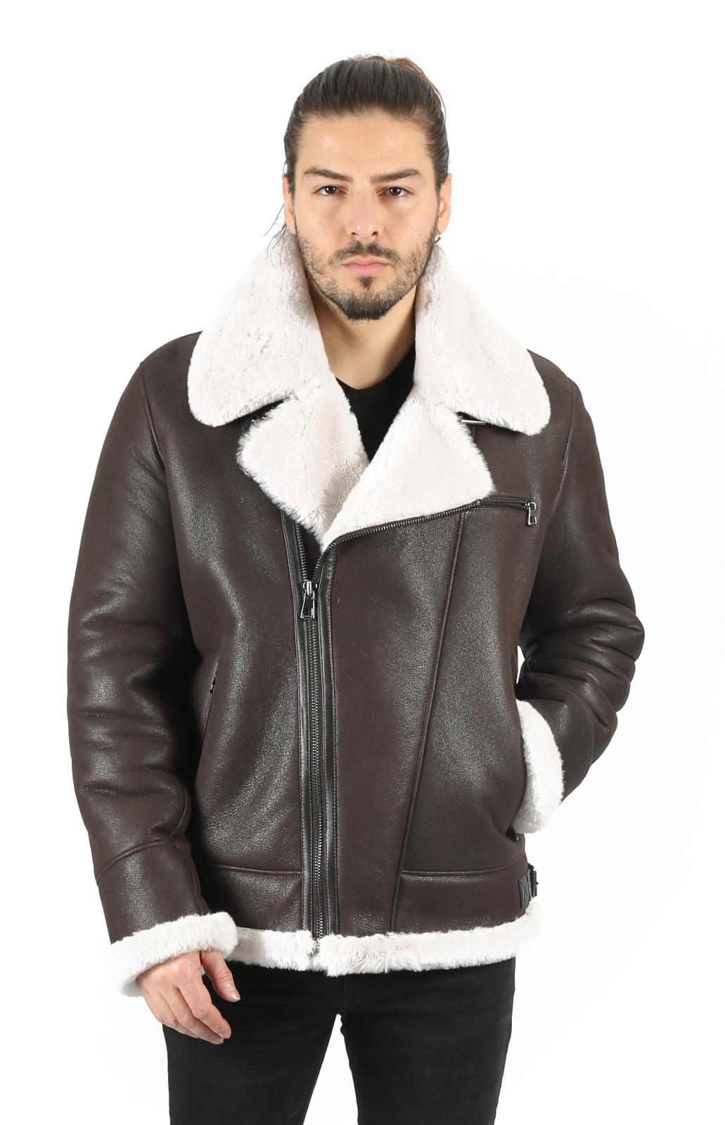 

Кожаные меховые мужские пальто XS темно-коричневого