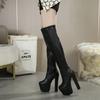 16CM Double Platform Super High Heels Women Over Knee high Boots Elegant Sexy Comfy Warm Women Shoes Winter Boots Good Quality