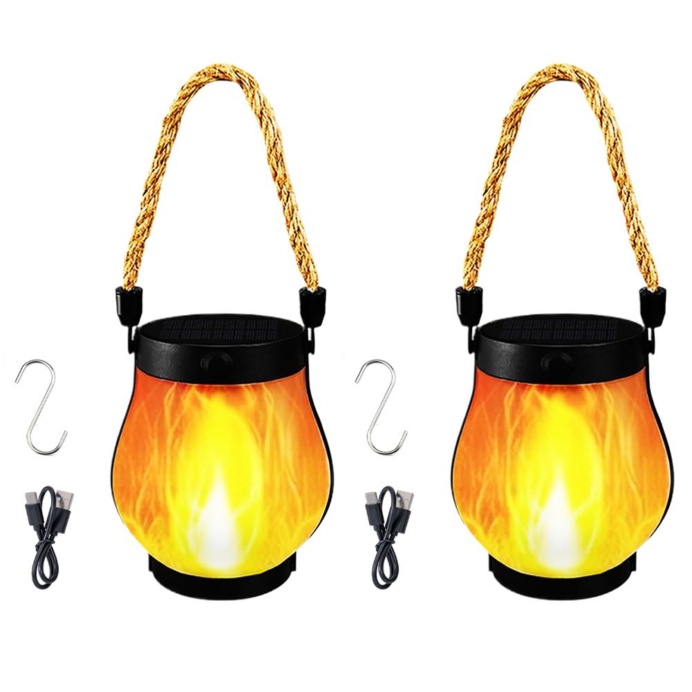 Solar Powered Garden Lantern Flickering Camping Light IP65 Waterproof Garden Lights for Walls Patios Pathways and Backyard Decor