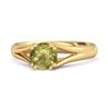 Peridot Elegant Bypass Solitaire Ring - Sterling Silver Gold Vermeil