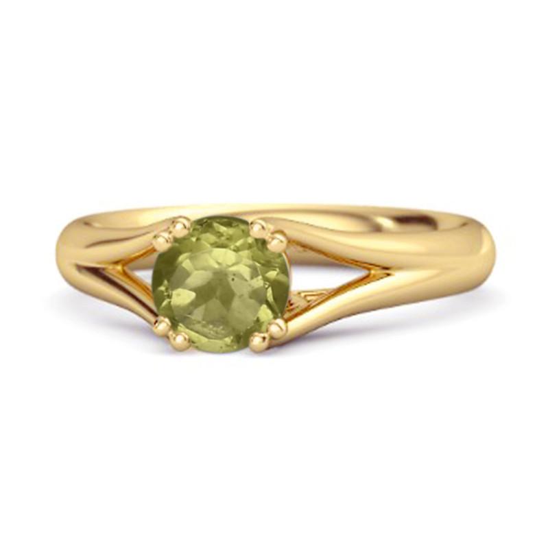 

Peridot Elegant Bypass Solitaire Ring - 925 Sterling Silver Gold Vermeil 10 золотий/жовтий