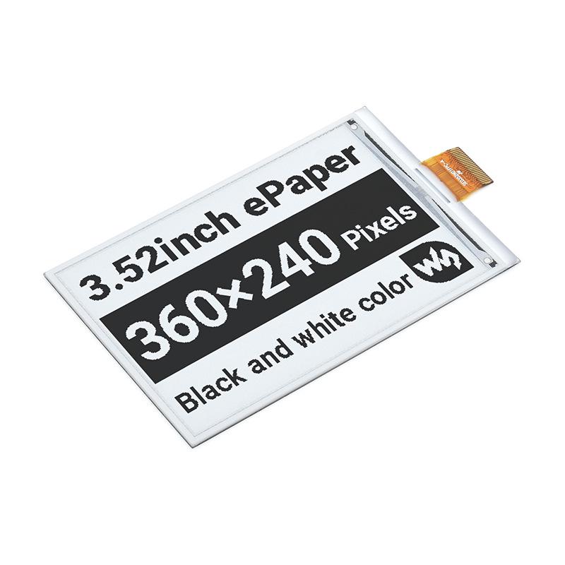 Weixue 3.52'' Black & White E-Ink Display, 360×240 Pixels, SPI Module