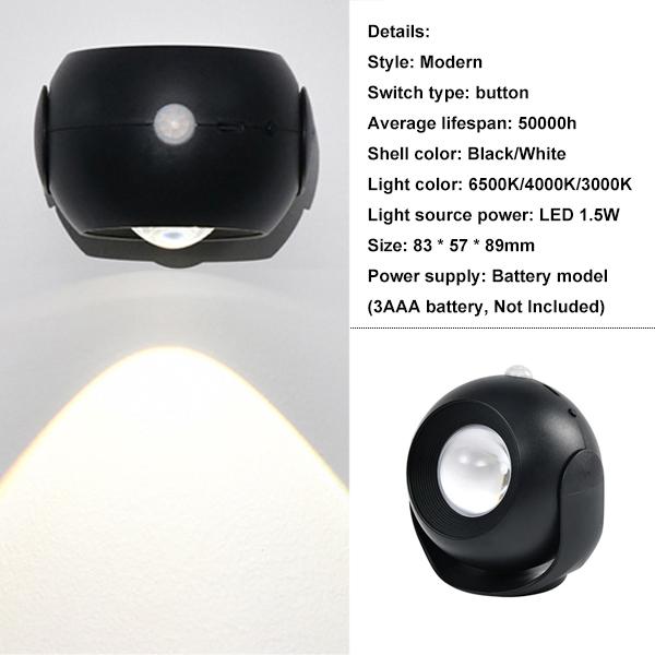 17 Models Remote Control Wall Light Touch Night Light 360 Degree Rotation Bedroom Bedside Light RGB Color Change Dimmable