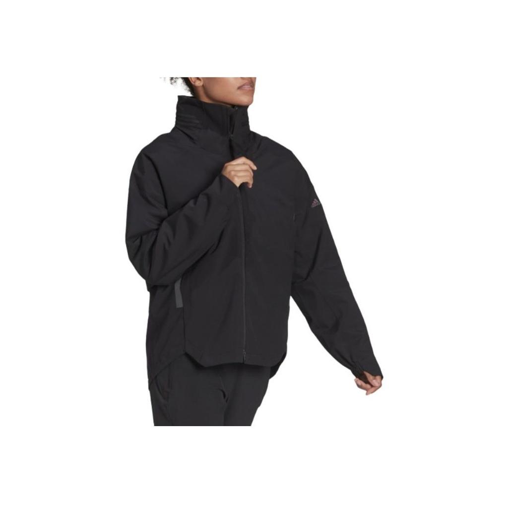 Adidas Terrex Cw Myshelter Rr Printed Zip-Up Hooded Jacket Women Jackets Black H65706